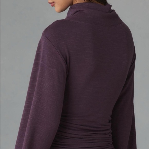 Daily Practice Anthropologie Long Sleeve Ruched Mini Dress Plum Purple Size S - Picture 2 of 15